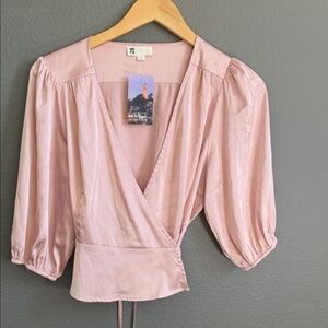 NWT No Rest For Bridget Light Pink Blouse Size Small